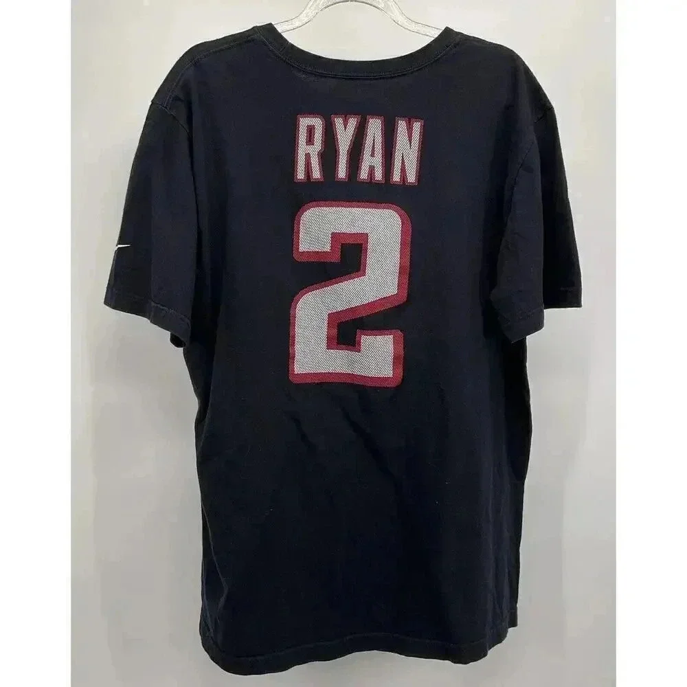 Atlanta Falcons Nike Shirt Large NFL Team Apparel Matt Ryan #2 Black 100% Cotton